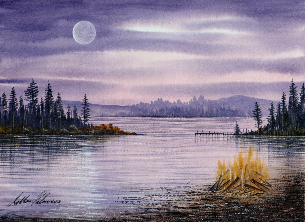 Paint A Cosy Campfire Scene, By A Moonlit Lake- Previous LIVE Virtual ...